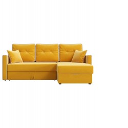 Угловой диван-кровать Квест, еврокнижка, 142х194 см, Желтый, рогожка