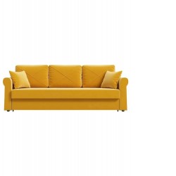 Прямой диван-кровать Имола, еврокнижка, 143х201 см, Желтый, велюр